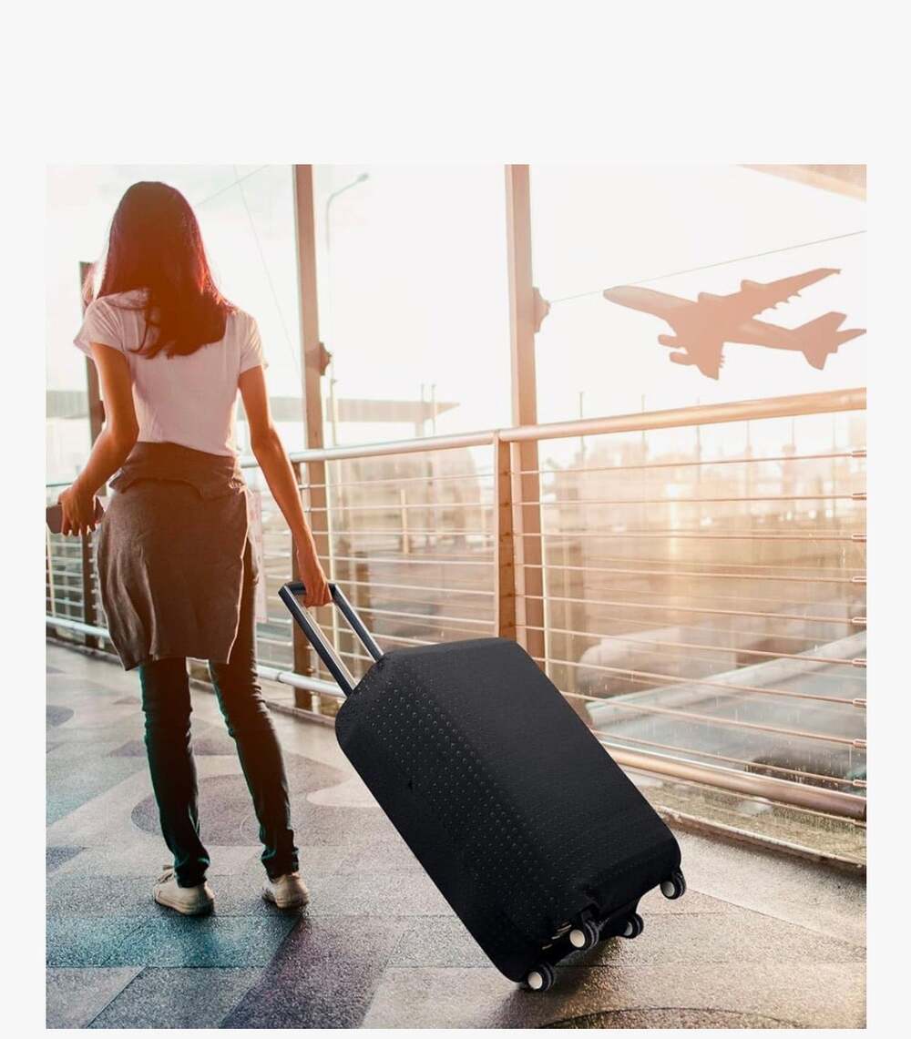 Black Textured Luggage Cover TSA Approved Elastic Small NWOT
